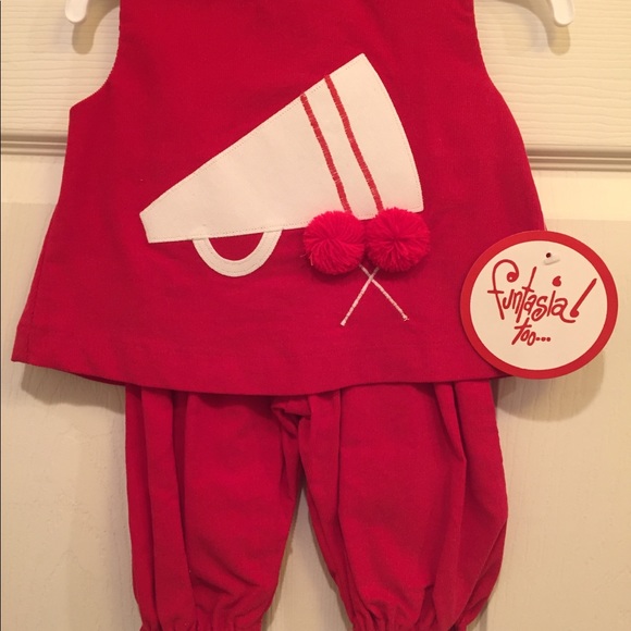Boutique Red 🎉 Cheer Leader Corduroy Set 3M - Picture 2 of 6
